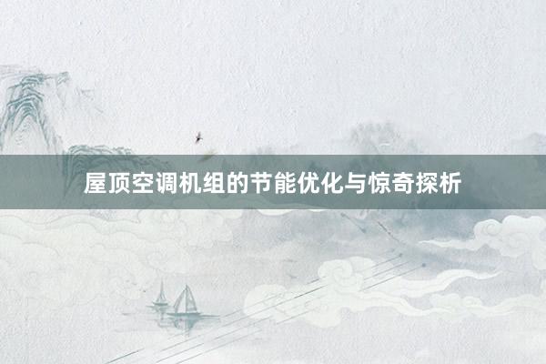 屋顶空调机组的节能优化与惊奇探析